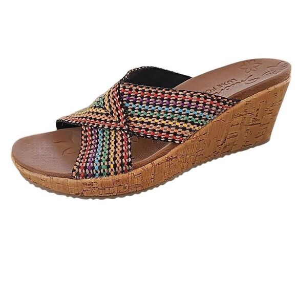 Skechers Women's Beverlee-Delighted Wedge Sandal Size 7 - Picture 1 of 11